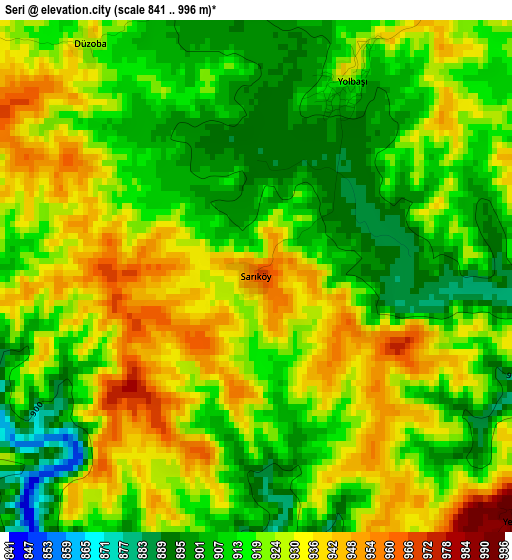 Seri elevation map