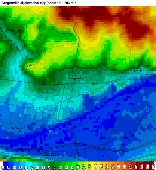 Gargenville elevation map