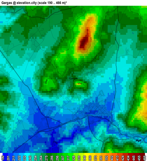 Gargas elevation map