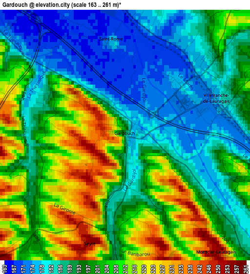 Gardouch elevation map