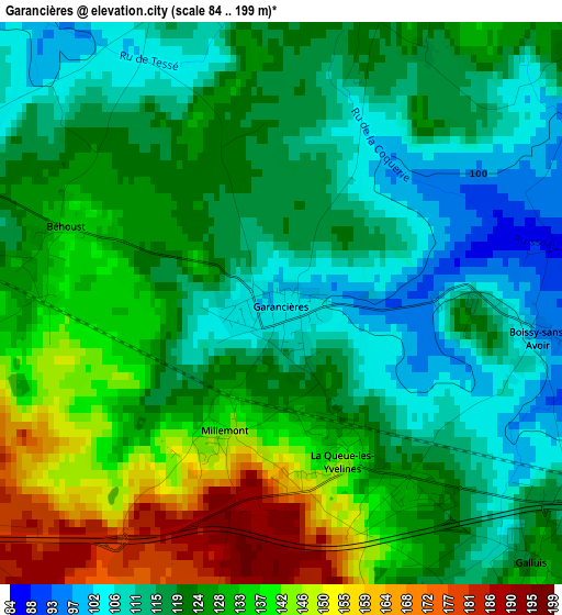 Garancières elevation map