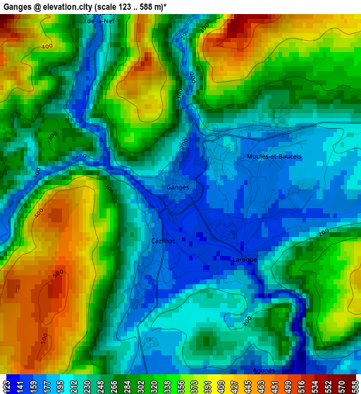 Ganges elevation map