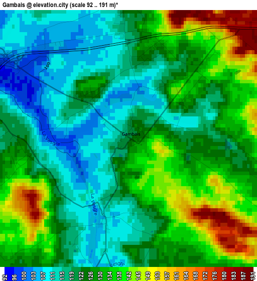 Gambais elevation map