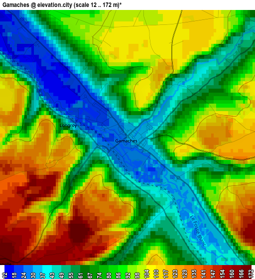 Gamaches elevation map