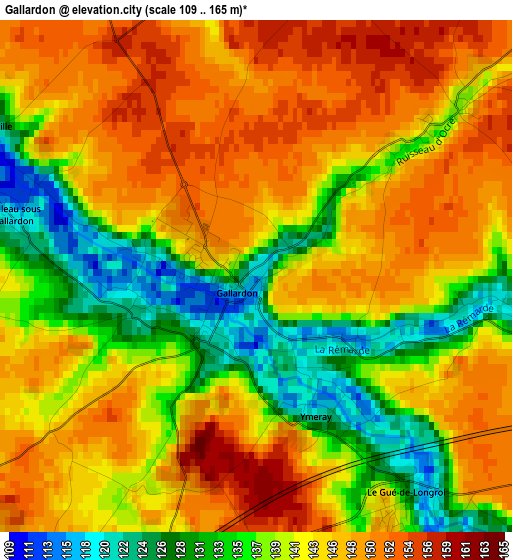 Gallardon elevation map