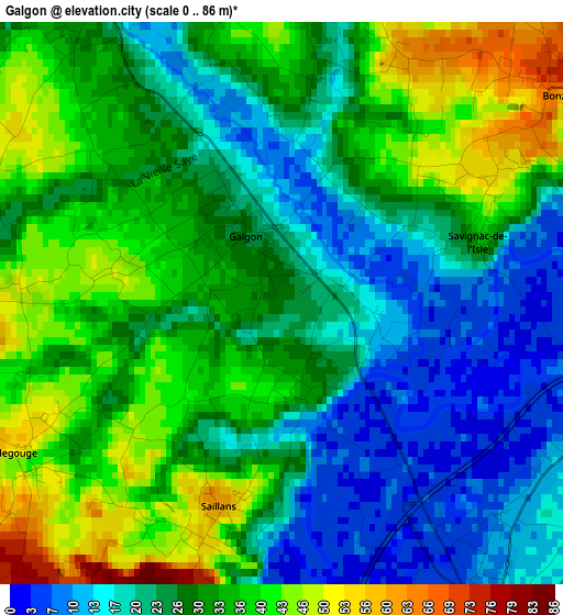 Galgon elevation map