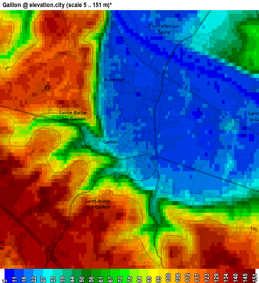 Gaillon elevation map