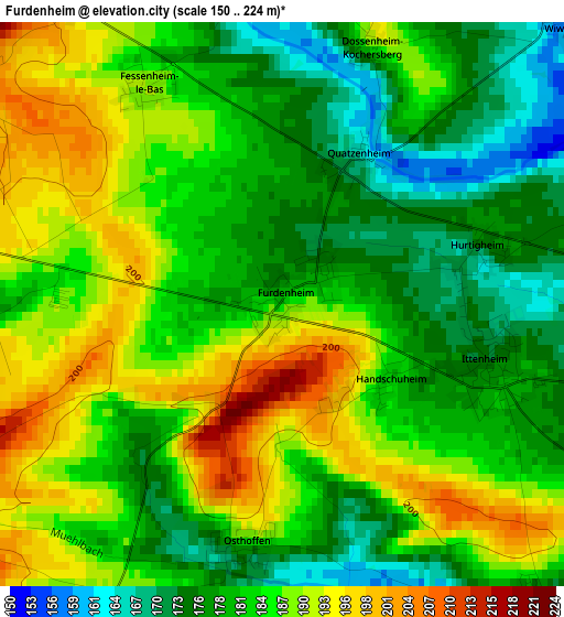 Furdenheim elevation map