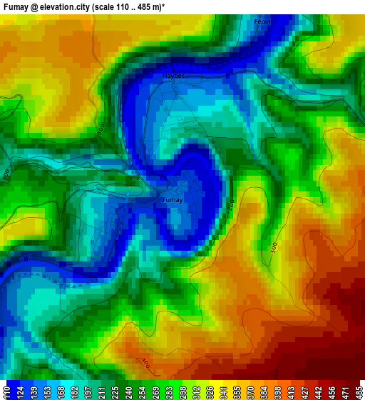 Fumay elevation map