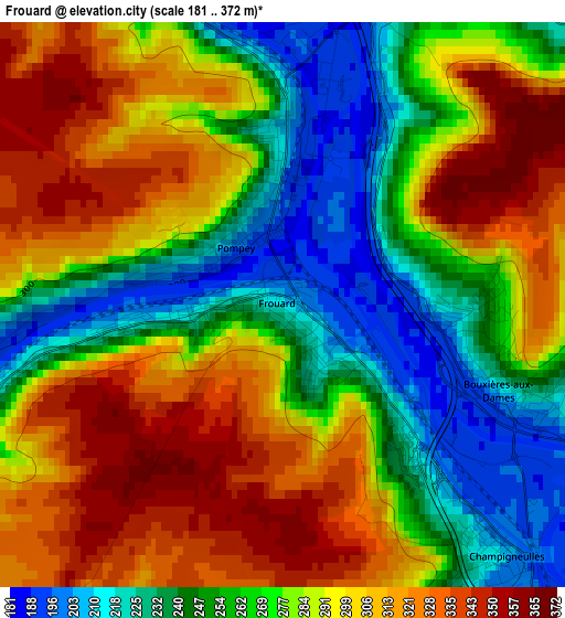 Frouard elevation map