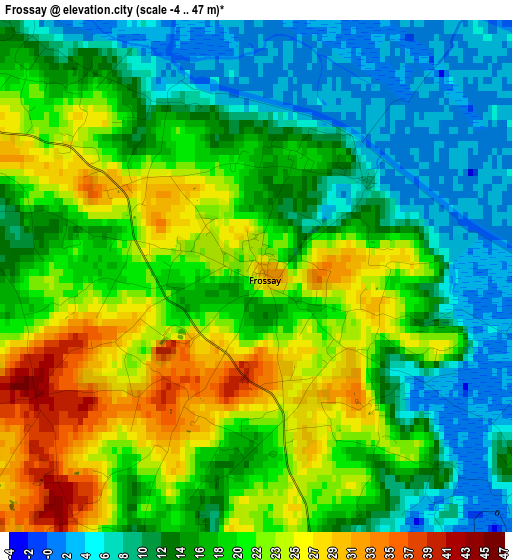 Frossay elevation map
