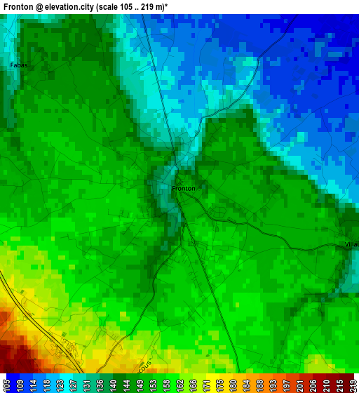 Fronton elevation map