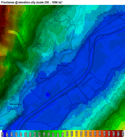 Frontenex elevation map