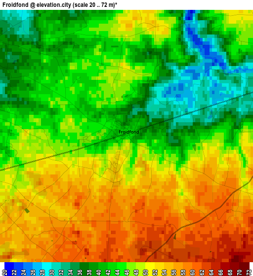 Froidfond elevation map