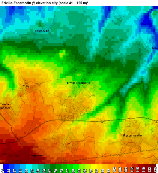 Friville-Escarbotin elevation map