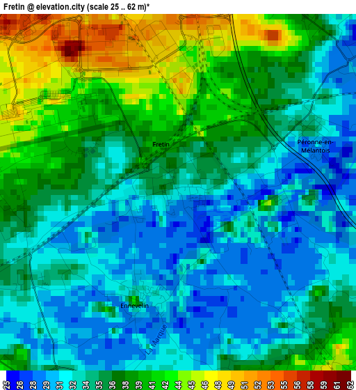 Fretin elevation map