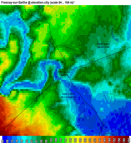 Fresnay-sur-Sarthe elevation map