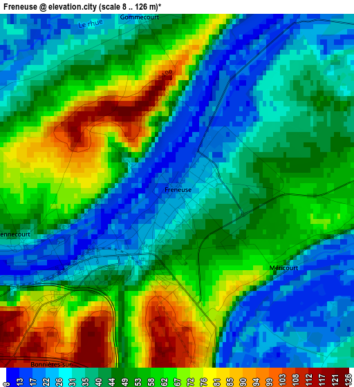 Freneuse elevation map