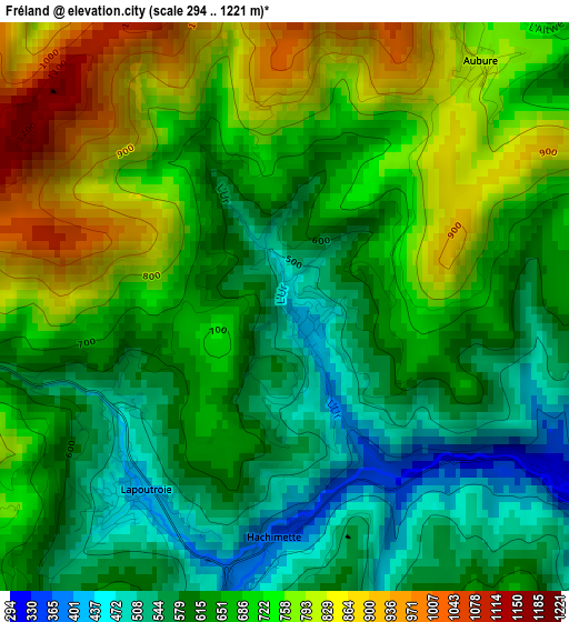 Fréland elevation map