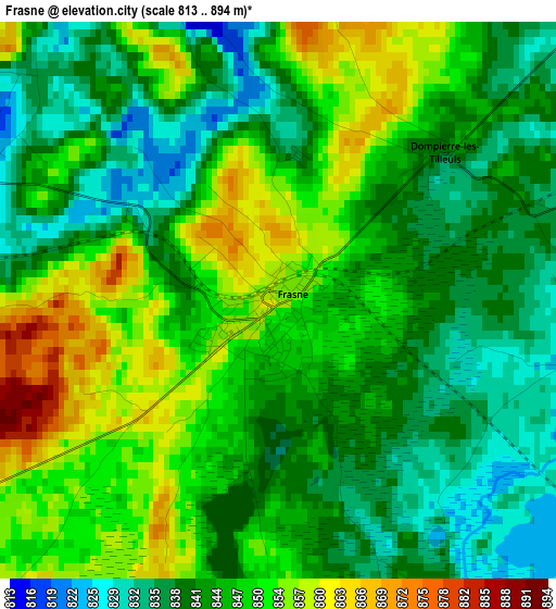 Frasne elevation map