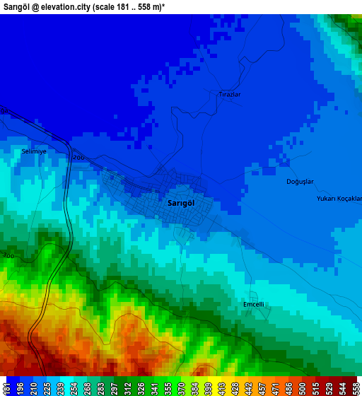 Sarıgöl elevation map