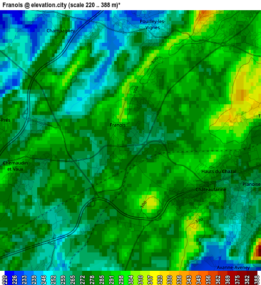 Franois elevation map