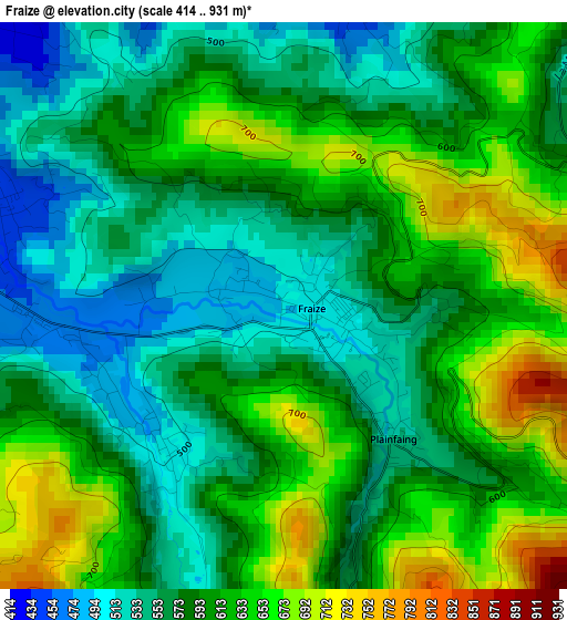 Fraize elevation map