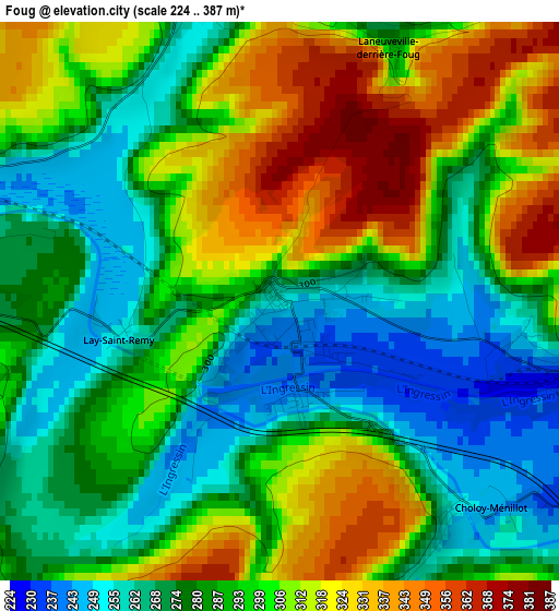 Foug elevation map