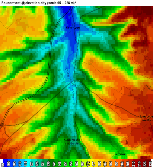 Foucarmont elevation map