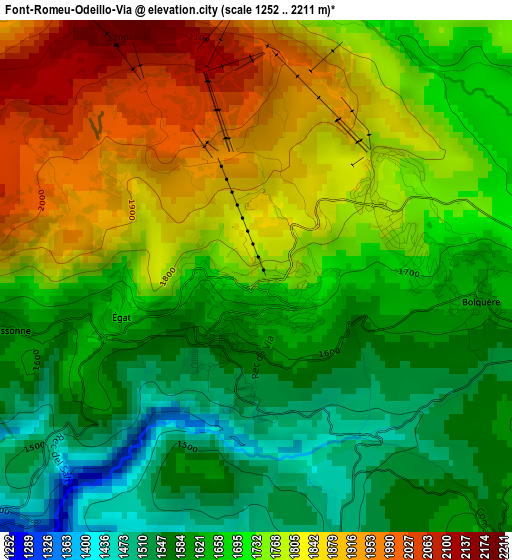 Font-Romeu-Odeillo-Via elevation map