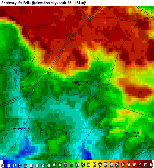 Fontenay-lès-Briis elevation map
