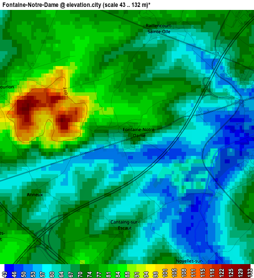 Fontaine-Notre-Dame elevation map