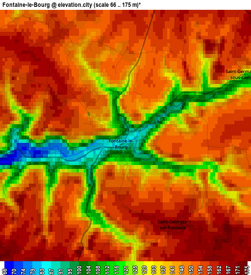 Fontaine-le-Bourg elevation map