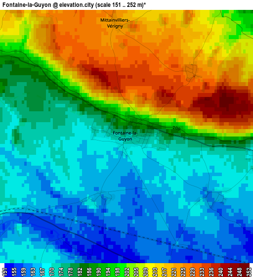 Fontaine-la-Guyon elevation map