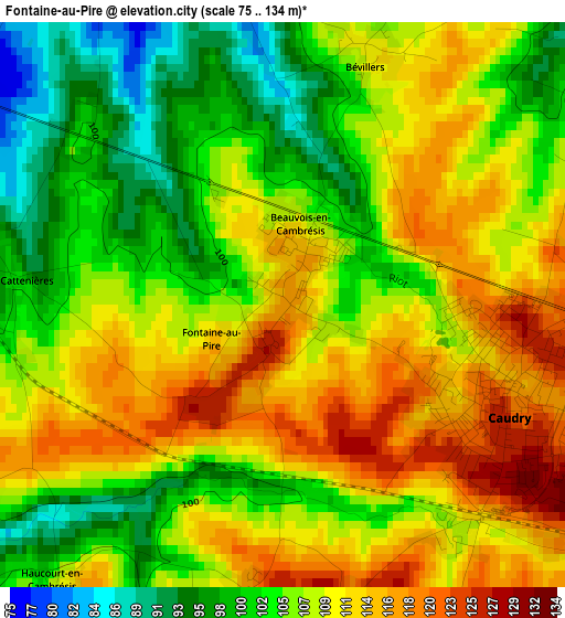 Fontaine-au-Pire elevation map