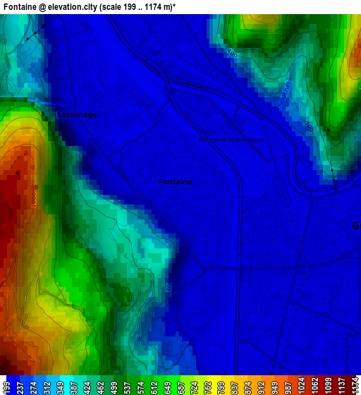 Fontaine elevation map