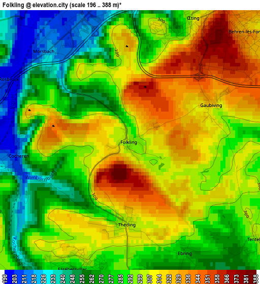 Folkling elevation map