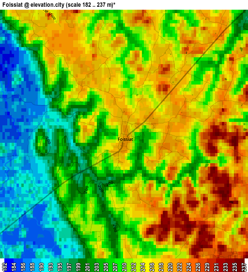 Foissiat elevation map