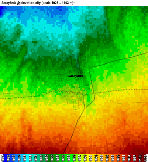 Sarayönü elevation map