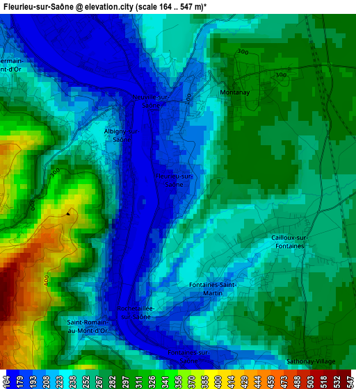 Fleurieu-sur-Saône elevation map