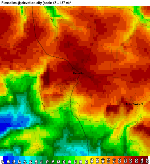 Flesselles elevation map