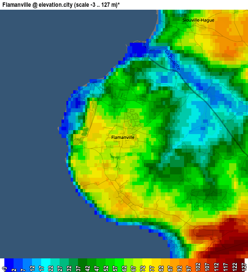 Flamanville elevation map