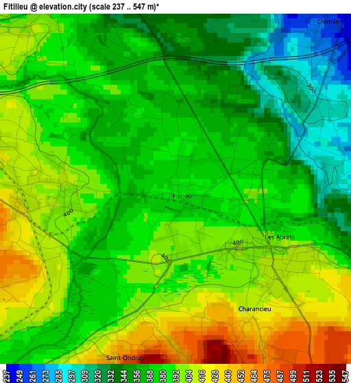 Fitilieu elevation map