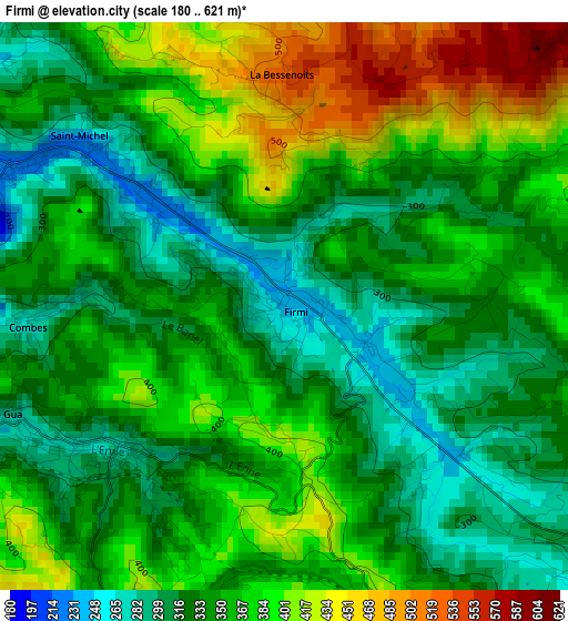 Firmi elevation map