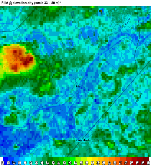 Fillé elevation map