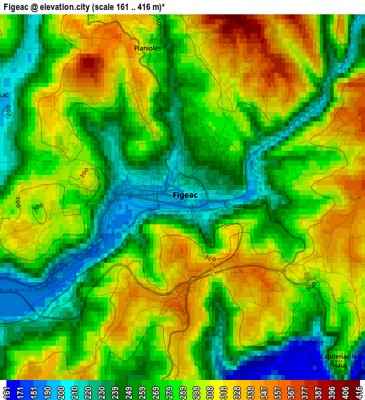 Figeac elevation map