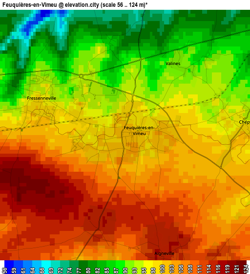 Feuquières-en-Vimeu elevation map