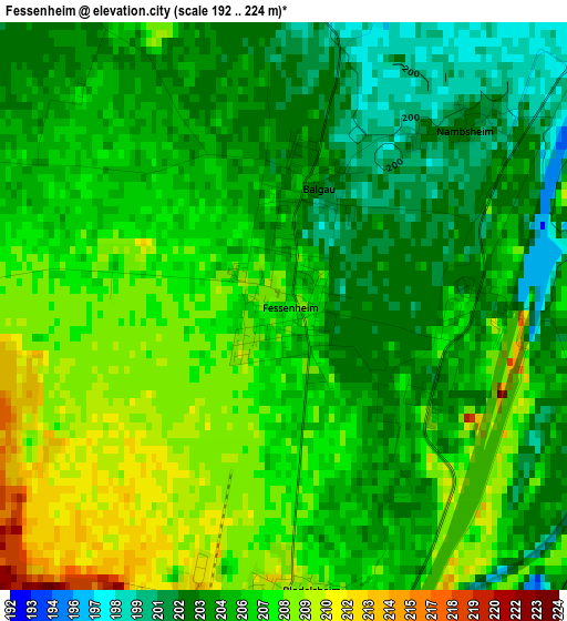 Fessenheim elevation map