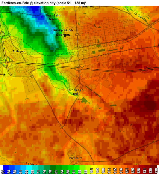 Ferrières-en-Brie elevation map