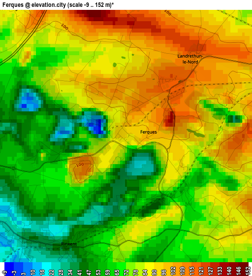 Ferques elevation map